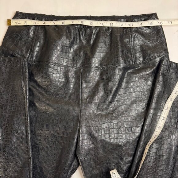 7 for all Man Kind Faux Crocodile Print Leather Pull On Leggings Womens Size L - Picture 5 of 7